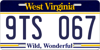 WV license plate 9TS067