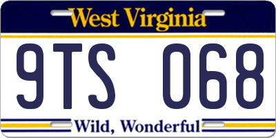 WV license plate 9TS068