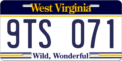 WV license plate 9TS071