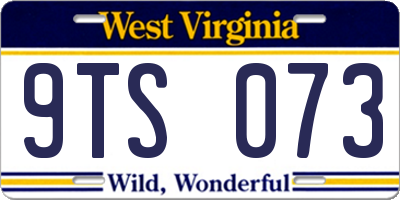 WV license plate 9TS073