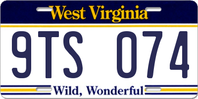 WV license plate 9TS074