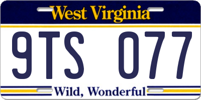 WV license plate 9TS077