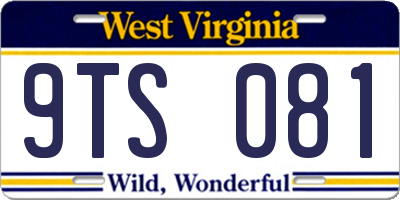 WV license plate 9TS081