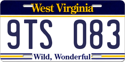 WV license plate 9TS083