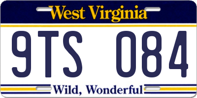 WV license plate 9TS084