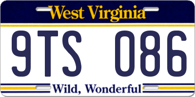 WV license plate 9TS086