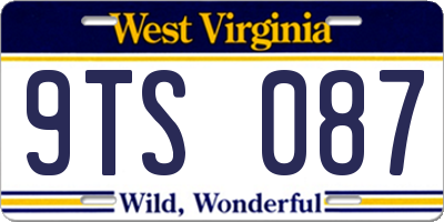 WV license plate 9TS087