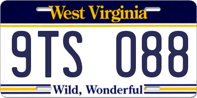 WV license plate 9TS088