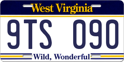 WV license plate 9TS090