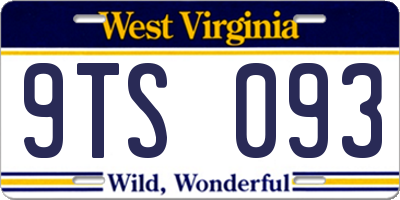 WV license plate 9TS093