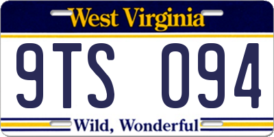 WV license plate 9TS094