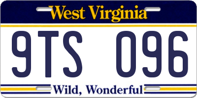 WV license plate 9TS096