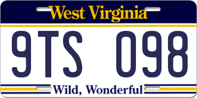WV license plate 9TS098