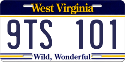 WV license plate 9TS101
