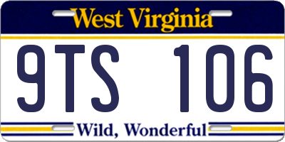 WV license plate 9TS106