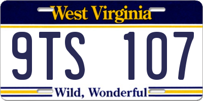 WV license plate 9TS107