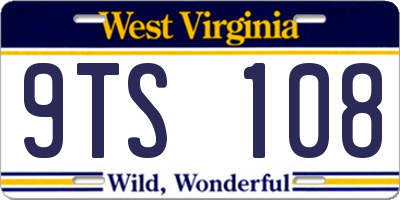 WV license plate 9TS108