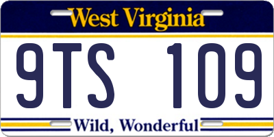 WV license plate 9TS109