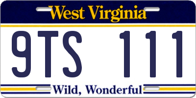 WV license plate 9TS111