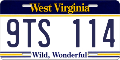 WV license plate 9TS114