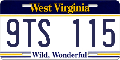 WV license plate 9TS115