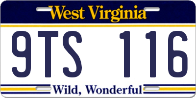 WV license plate 9TS116
