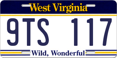 WV license plate 9TS117