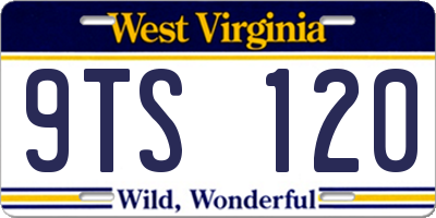 WV license plate 9TS120