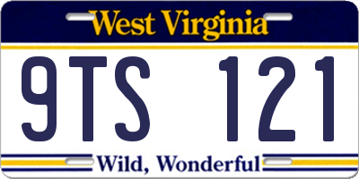 WV license plate 9TS121