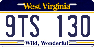 WV license plate 9TS130