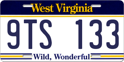 WV license plate 9TS133