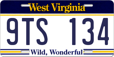 WV license plate 9TS134