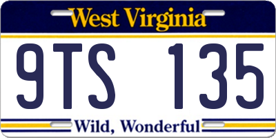 WV license plate 9TS135