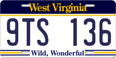 WV license plate 9TS136