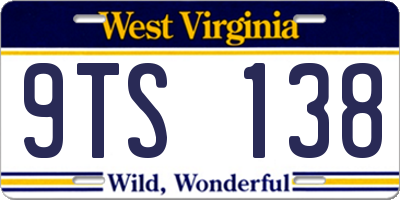 WV license plate 9TS138