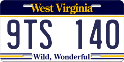 WV license plate 9TS140