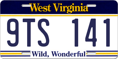 WV license plate 9TS141