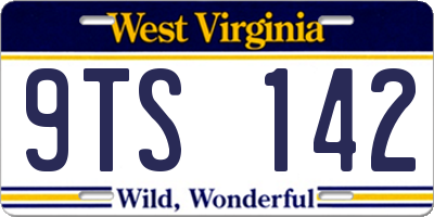 WV license plate 9TS142