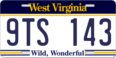 WV license plate 9TS143