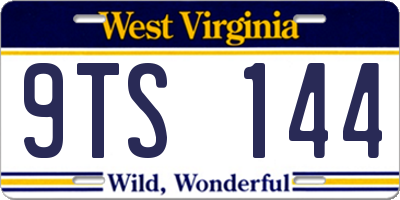 WV license plate 9TS144