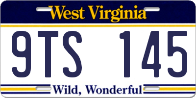 WV license plate 9TS145
