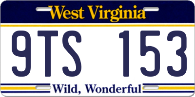 WV license plate 9TS153