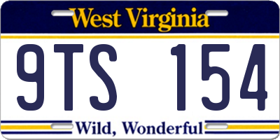 WV license plate 9TS154
