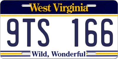 WV license plate 9TS166