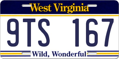 WV license plate 9TS167