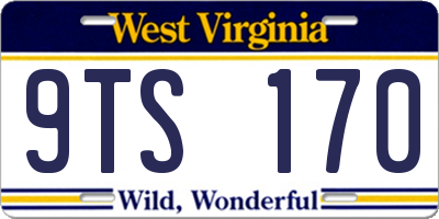 WV license plate 9TS170