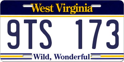 WV license plate 9TS173