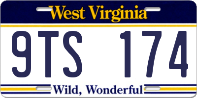 WV license plate 9TS174