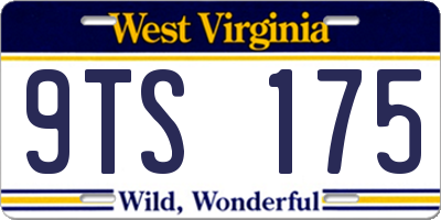 WV license plate 9TS175