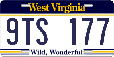 WV license plate 9TS177